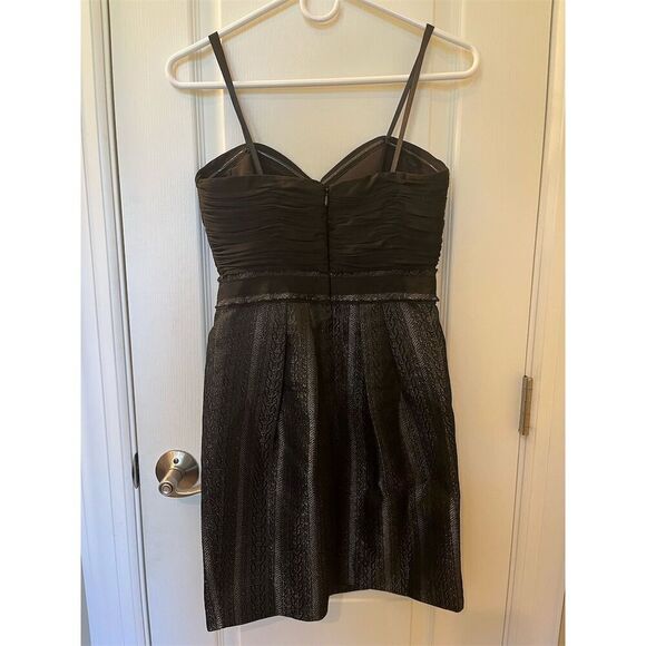 🆕 BCBGMAXAZRIA Women's Black Strapless Knee Length Cocktail Dress Size 2 - Picture 3 of 14